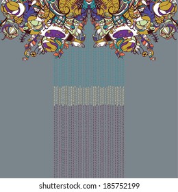 Decorative floral background, illustration with gorgeous ornamental frame. You can use it like invitation or greeting card
