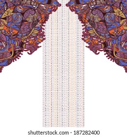 Decorative floral background, illustration with gorgeous ornamental frame. You can use it like invitation or greeting card
