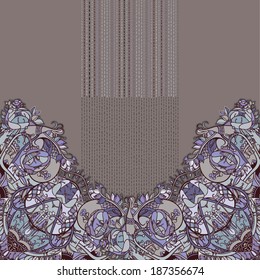 Decorative floral background, illustration with gorgeous ornamental frame.