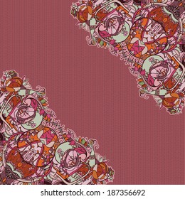 Decorative floral background, illustration with gorgeous ornamental frame.
