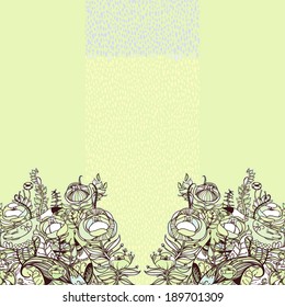 Decorative floral background, illustration with gorgeous ornamental frame.