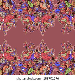 Decorative floral background, illustration with gorgeous ornamental frame.
