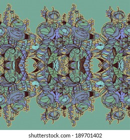 Decorative floral background, illustration with gorgeous ornamental frame.