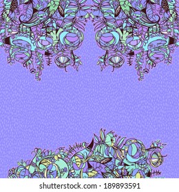 Decorative floral background, illustration with gorgeous ornamental frame.