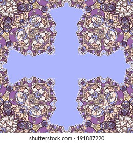 Decorative floral background, illustration with gorgeous ornamental frame.