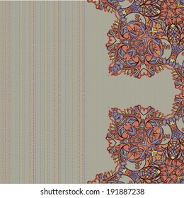 Decorative floral background, illustration with gorgeous ornamental frame.