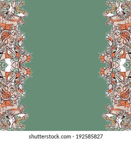 Decorative floral background, illustration with gorgeous ornamental frame.