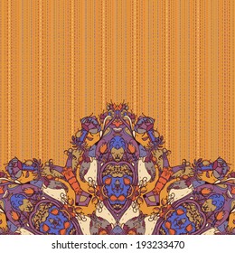Decorative floral background, illustration with gorgeous ornamental frame.