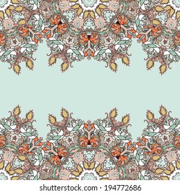 Decorative floral background, illustration with gorgeous ornamental frame.