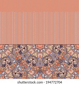 Decorative floral background, illustration with gorgeous ornamental frame.