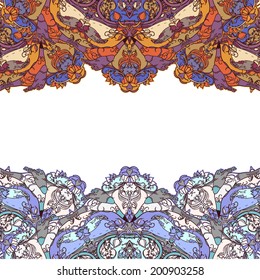 Decorative floral background, illustration with gorgeous ornamental frame.
