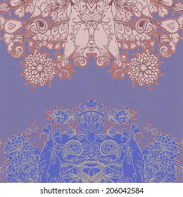 Decorative floral background, illustration with gorgeous ornamental frame.