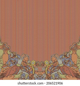 Decorative floral background, illustration with gorgeous ornamental frame.