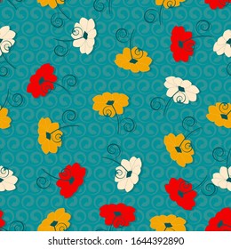 Decorative floral background. Seamless vector illustration