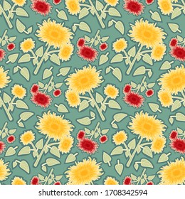 Decorative floral background. Seamless vector illustration