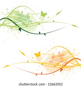 Decorative floral background (two color sets)