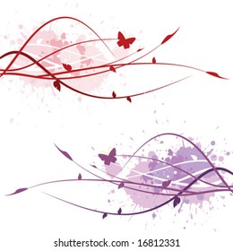 Decorative floral background (two color sets)