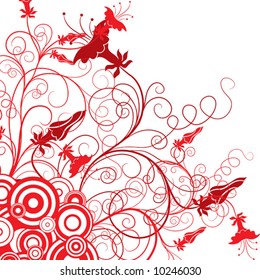 Fondo floral decorativo, ilustración vectorial