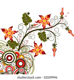Decorative floral background, vector illustration
