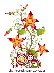Decorative floral background, vector illustration