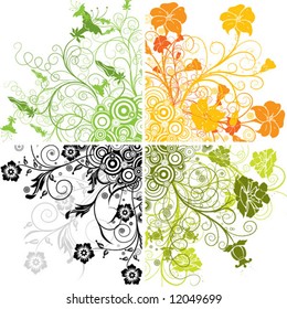 Decorative floral background, vector illustration