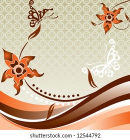 Fondo floral decorativo, ilustración vectorial