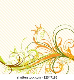 Fondo floral decorativo, ilustración vectorial