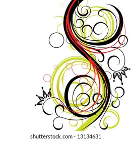 Decorative floral background, vector illustration