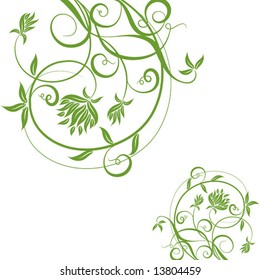 Decorative floral background, vector illustration