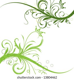 Decorative floral background, vector illustration
