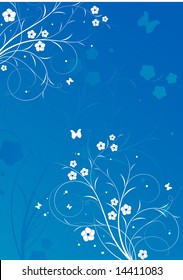Decorative floral background, vector illustration