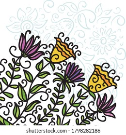 Decorative floral background. Vector illustration
