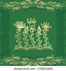 Decorative floral background. Vector illustration