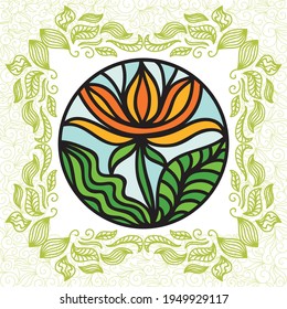 Decorative floral background. Vector illustration