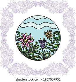 Decorative floral background. Vector illustration