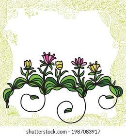 Decorative floral background. Vector illustration