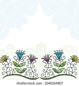 Decorative floral background. Vector illustration