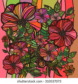 Decorative floral background. Vector illustration Eps 10.
