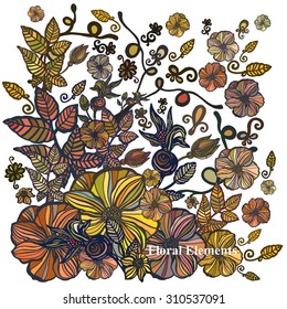 Decorative floral background. Vector illustration Eps 10.