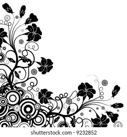 Fondo floral decorativo, ilustración vectorial