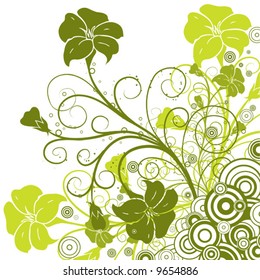 Decorative floral background, vector illustration