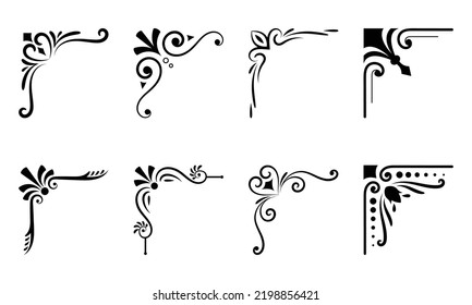 Decorative floral border corner ornament