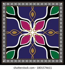 decorative floral border for fabric design