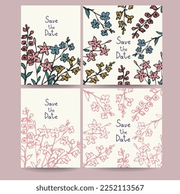 Decorative floral card with hand drawn elements