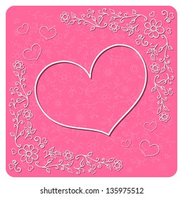 Decorative floral card, vector