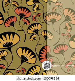 Decorative floral card. vector