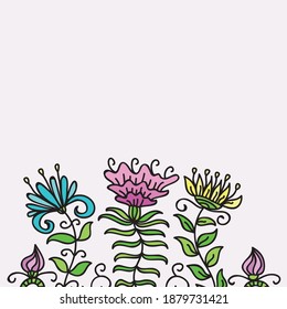 Decorative floral card. Vector illustration