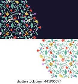 Decorative floral cards vector design