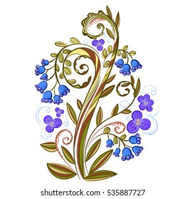 Decorative floral colored pattern with bluebells