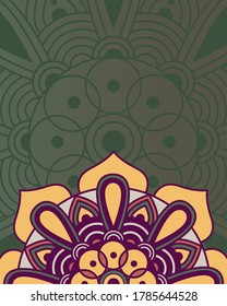 decorative floral colorful half mandala ethnicity artistic icon vector illustration design